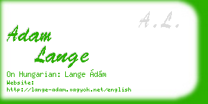 adam lange business card